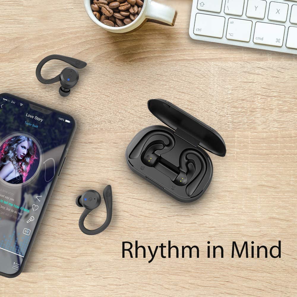 APEKX Bluetooth Headphones True Wireless Earbuds with Charging Case In-Ear Headphones - Tophatter Daily Deals